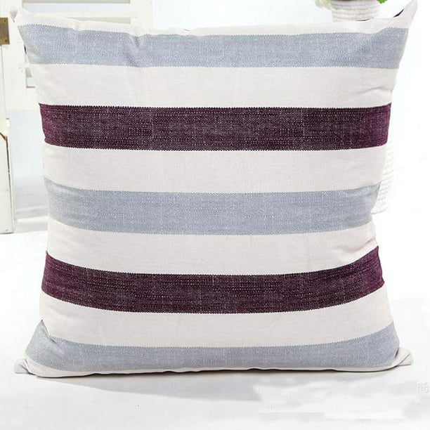 S4Sassy Stripe & Decorative Cushion Cover Cases for Sofa Bed 2Pcs-BRD-502C
